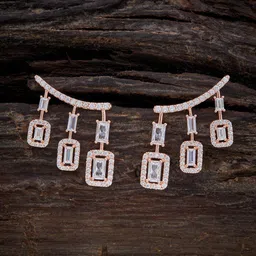 Kushal's Fashion Jewellery Rose-Gold Plated Contemporary Drop Earrings-picture-15