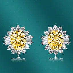 Designs & You Silver-Plated CZ-Studded Contemporary Stud Earrings-picture-10
