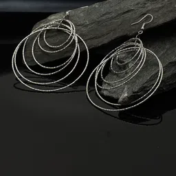 SOHI Silver-Toned Contemporary Hoop Earrings-picture-25