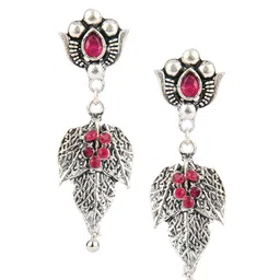 DESI COLOUR Silver-Toned Contemporary Drop Earrings-picture-27