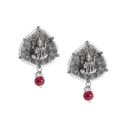 Shining Jewel - By Shivansh Silver-Plated Contemporary Artificial Beads Drop Earrings-picture-36