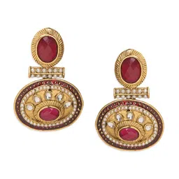 Crunchy Fashion Gold-Plated Contemporary Drop Earrings image 1