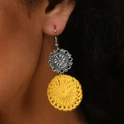 SOHI Silver Plated Contemporary Drop Earrings-picture-38