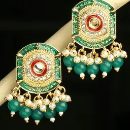 OOMPH Meenakari Contemporary Drop Earrings-picture-20