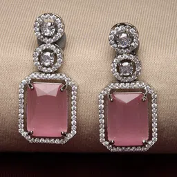 Kennice Rhodium-Plated Geometric Drop Earrings-picture-27