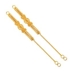 Vighnaharta Gold-Plated Teardrop Shaped Ear Chain Kanoti-picture-17