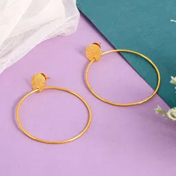 Silvermerc Designs Gold-Plated Circular Drop Earrings image 1