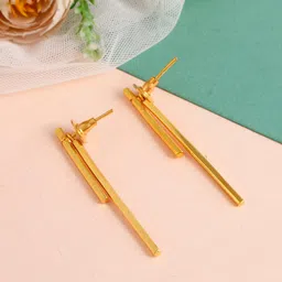 Silvermerc Designs Gold Plated Contemporary Drop Earrings-picture-35