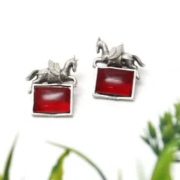 Ozanoo Silver-Plated Contemporary Studs Earrings-picture-13