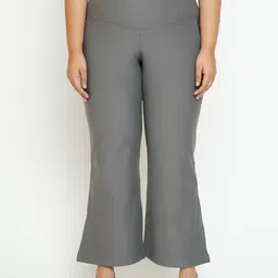 Amydus Plus Size Women Grey Solid Ankle Length Treggings-picture-34