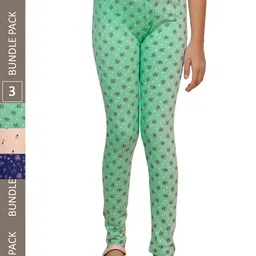 IndiWeaves Girls Pack Of 3 Printed Super Soft Pure Cotton Leggings-picture-21
