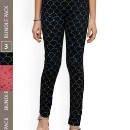 IndiWeaves Girls Pack Of 3 Printed Pure Cotton Ankle-Length Leggings-picture-21