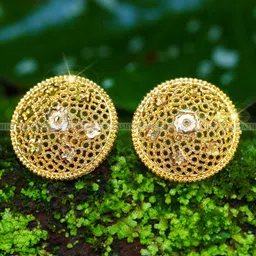 Vighnaharta Gold-Plated Floral Studs Earrings-picture-27