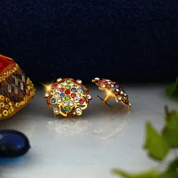 Vighnaharta Gold-Plated Floral Studs Earrings-picture-19