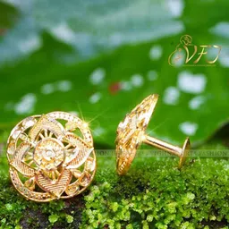 Vighnaharta Gold-Plated Floral Studs Earrings-picture-19