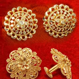 MEENAZ Set Of 2 Gold-Plated Studs Earrings-picture-29