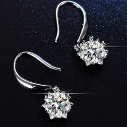 Jewels Galaxy Silver-Plated Crystal-Studded Anti-Tarnish Star Shaped Drop Earrings-picture-14