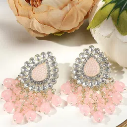 VATSALYA creation Gold-Plated Leaf Shaped Drop Earrings-picture-23
