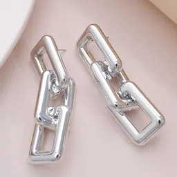 Pinapes Silver-Toned Classic Drop Earrings-picture-44