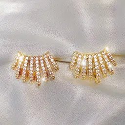 VAGHBHATT 92.6 Stainless Steel Gold-Plated Artificial Stones Studded Ear Cuff-picture-35