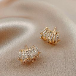 VAGHBHATT 92.6 Stainless Steel Gold-Plated Artificial Stones Studded Ear Cuff-picture-24