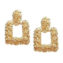 KRYSTALZ Gold Plated Geometric Drop Earrings-picture-26