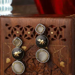 VENI Gold-Plated Contemporary Drop Earrings image 1