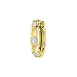ORIONZ Men Gold-Plated Sterling Silver Cubic Zirconia Studded Contemporary Hoop Earrings-picture-32