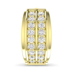 ORIONZ Men Gold-Plated Contemporary Cubic Zirconia Hoop Earrings-picture-36