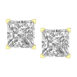 ORIONZ 925 Sterling Silver Gold-Plated Stone-Studded Square Shaped Studs Earrings-picture-29