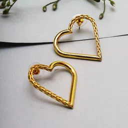 VIRAASI Gold-Plated Heart Shaped Stud Earrings-picture-21