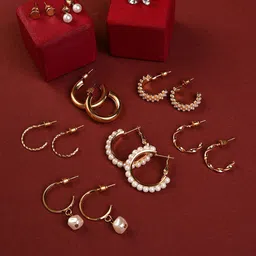 SOHI Gold-Toned Contemporary Studs Earrings-picture-20