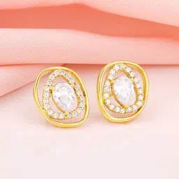 GIVA Gold Plated Sterling Silver Studs Earrings-picture-44
