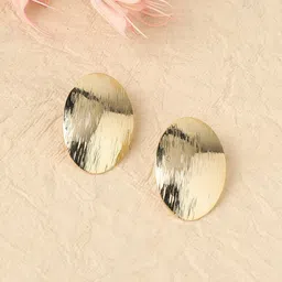 SOHI Gold-Plated Contemporary Studs Earrings-picture-41