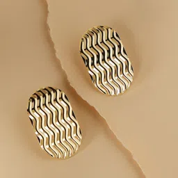 SOHI Gold-Plated Contemporary Studs Earrings-picture-36