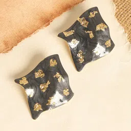 SOHI Gold-Plated Contemporary Studs Earrings-picture-30