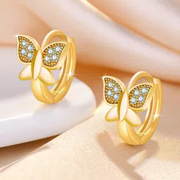 Jewels Galaxy Gold-Plated Contemporary Hoop Earrings-picture-24