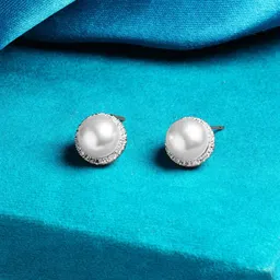 AMI Silver-Toned Contemporary Studs Earrings-picture-17