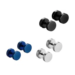 KARISHMA KREATIONS Set Of 3 Silver-Plated Contemporary Studs Earrings-picture-21