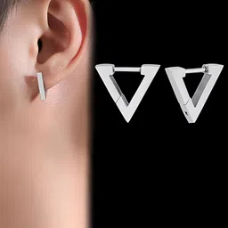 KARISHMA KREATIONS Silver-Plated Triangular Studs Earrings-image-35