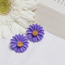 BEWITCHED Purple & Yellow Contemporary Studs Earrings-picture-15