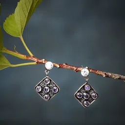 Bamboo Tree Jewels Silver Plated Contemporary Studs Earrings-picture-15