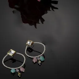 DUGRISTYLE Kundan Contemporary Studs Earrings-picture-23