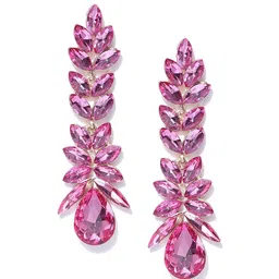 DressBerry Gold-Toned & Pink Gold-Plated Contemporary Drop Earrings-picture-11