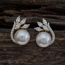 Kushal's Fashion Jewellery Rhodium-Plated Cubic Zirconia Studded Studs Earrings-picture-16