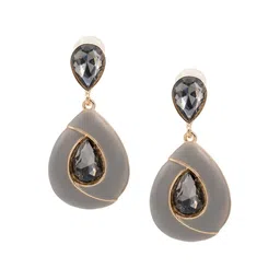 Shining Jewel - By Shivansh Gold-Plated Cubic Zirconia & Crystal Studded Drop Earrings-picture-52
