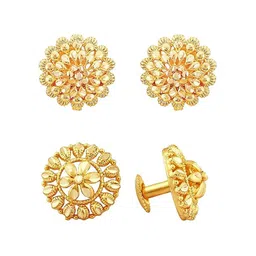 Vighnaharta Set Of 2 Gold-Plated Studs Earrings image 1