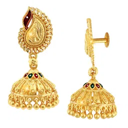 Vighnaharta Gold-Plated Floral Jhumkas Earrings image 2