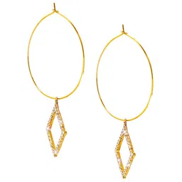 Shining Jewel - By Shivansh Gold-Plated Contemporary Hoop Earrings image 3