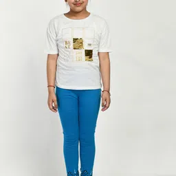 IndiWeaves Girls Pack Of 5 Printed Skin friendly dyes Pure Cotton Ankle Length Leggings image 5